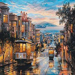 Eurographics San Francisco cable car Heaven par Eugene Lushpin Puzzle 1000 piAces