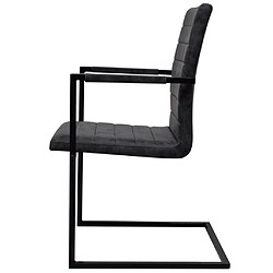 Avis vidaXL Chaises à manger cantilever lot de 2 noir similicuir