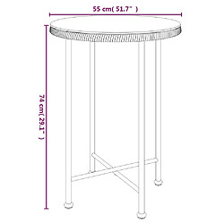 vidaXL Table de salle à manger Ø55 cm Verre trempé et acier pas cher