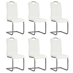 vidaXL Chaises à manger cantilever lot de 6 blanc similicuir