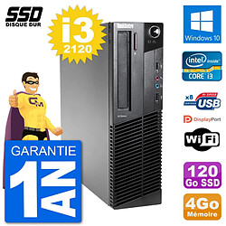 PC Lenovo ThinkCentre M92p SFF Intel i3-2120 RAM 4Go SSD 120Go Windows 10 Wifi - Occasion