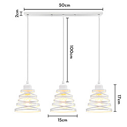 Stoex Plafonnier Rétro Moderne 3 Lumières Lustre D'Intérieur Suspension Luminaire Vintage Suspension Lustre en Métal Blanc, Pour Chambre À Coucher, Salon pas cher