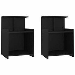 Maison Chic Lot de 2 Tables de chevet - Tables de Nuit Noir 40x35x60 cm Aggloméré