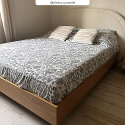 Avis Rendez Vous Deco Lit double Eva 140x190 cm en tissu bouclé beige