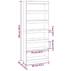 vidaXL Bibliothèque/Séparateur de pièce Blanc brillant 80x30x198 cm pas cher