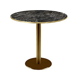 Restootab Table Ø70cm Rome bistrot marbre noir brillant