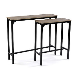 Versa Meuble d'entrée étroit, Table console Doncaster 95x25x80cm,Bois et métal, Noir