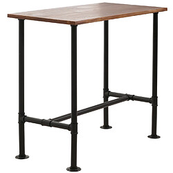 Acheter Mendler Table de bar HWC-N21, table de bar, table de bistrot, repose-pieds en métal industriel pin massif 108x120x61cm ~ brun