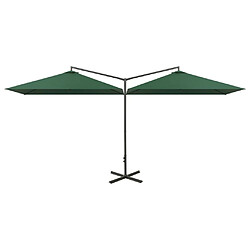 vidaXL Parasol de jardin double avec mât en acier Vert 600x300 cm