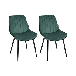 Beliani Chaise de salle à manger DUBROVNIK Set de 2 Velours Vert émeraude