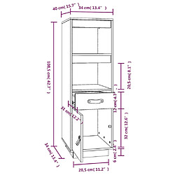 vidaXL Buffet haut Marron miel 34x40x108,5 cm Bois massif de pin pas cher