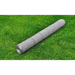 vidaXL Grillage pour volière Acier galvanisé 25 x 1 m Argenté