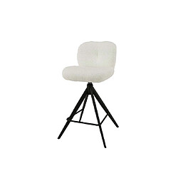 Acheter Lisa Design Arani - lot de deux tabourets de bar rotatifs - en tissu bouclette blanc