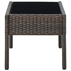 Avis Maison Chic Table de jardin | Table d'extérieur Marron 75x40x37 cm Résine tressée -GKD73057