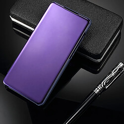 Etui en PU surface de miroir avec fenêtre de vue violet clair pour votre Huawei P30