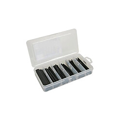 Perel Jeu de gaines thermorétractables - noir avec colle 10cm - 85 pcs - dans coffret de rangement