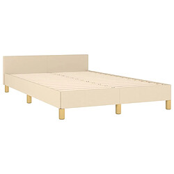 Avis vidaXL Cadre de lit sans matelas crème 120x200 cm tissu