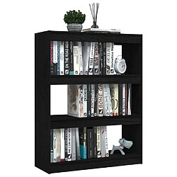 Avis vidaXL Bibliothèque/Séparateur de pièce Noir 100x30x103 cm Pin massif