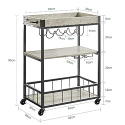 Avis SoBuy FKW56-HG Chariot de Service Desserte à roulettes avec Plateau Repas