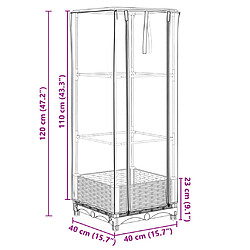 vidaXL Jardinière surélevée avec housse aspect rotin 40x40x123 cm pas cher