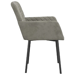 Maison Chic Lot de 2 Chaises à manger | Chaise de salle à manger cuisine Gris clair Velours -GKD10441 pas cher