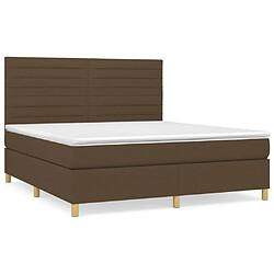 vidaXL Sommier à lattes de lit avec matelas Marron foncé 160x200 cm