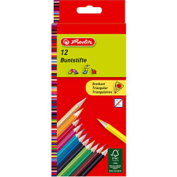 herlitz Crayons de couleur triangulaires, étui carton de 12 () 