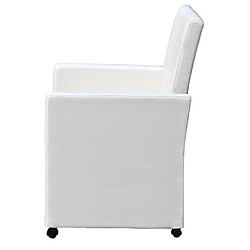 Acheter Maison Chic Lot de 2 Chaises à manger,Chaise pour cuisine,Solide Structure blanc similicuir -MN83221