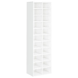 vidaXL Armoire à chaussures blanc brillant 54x34x183cm bois ingénierie