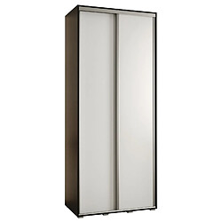 Abiks Meble Armoire à portes coulissantes Davos 1 235.2 x 110 x 45 2 portes coulissante (Noir/Blanc/Argent