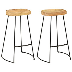 vidaXL Tabourets de bar Gavin 2 pcs 50x40x78 cm Bois massif manguier 