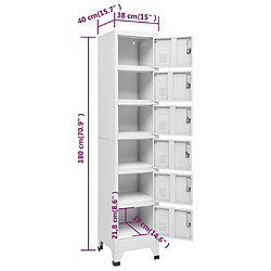 vidaXL Armoire à casiers Gris clair 38x40x180 cm Acier pas cher