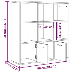 vidaXL Armoire à livres Chêne marron 98x30x98 cm pas cher