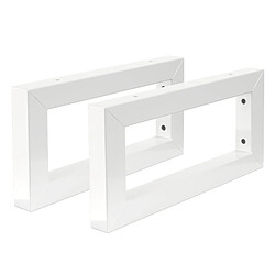 ML-Design Set 2x Consoles Murales, 300x150x30 mm, Blanc, Acier, Design Flottant, Support d'Étagère pour Lavabo/Meuble/Table pour Salle de Bain/Chambre à Coucher, Réglable, Matériel de Montage Inclus 