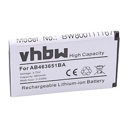 vhbw Li-Ion batterie 900mAh (3.7V) pour téléphone portable mobil smartphone comme Samsung AB46365UGZ, AB46365UGZBSTD 