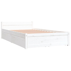 Avis vidaXL Cadre de lit sans matelas avec tiroirs blanc 90x200 cm