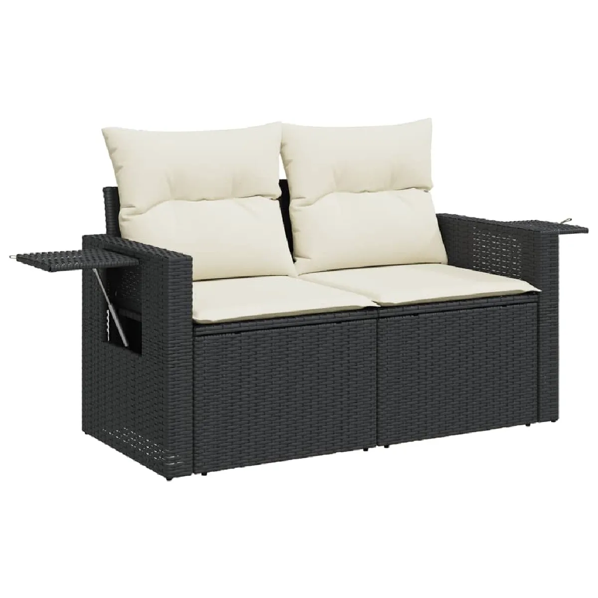 Avis Maison Chic Salon de jardin 10 pcs avec coussins, Ensemble Tables et chaises d'extérieur noir résine tressée -GKD211031