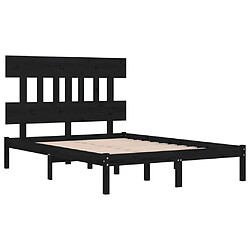 Avis vidaXL Cadre de lit sans matelas noir 120x200 cm bois massif