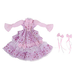 vêtement de poupée costume de poupée robe jupe Robe de Princesse en Dentelle avec Accessoire pour Poupées Fille Lolita ou 1/3 BJD Dolls - Rose