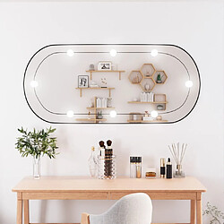 Maison Chic Miroir mural avec lumières LED | Miroir Décoration pour Maison Salle de Bain 45x100 cm verre ovale -GKD68158