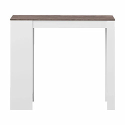 Mes Table de bar avec rangements piètement blanc plateau effet béton 