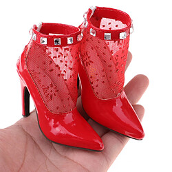 Délicate 1/3 BJD Doll Bout Pointu Talons Hauts Chaussures Bottines Pour DOD Rouge pas cher