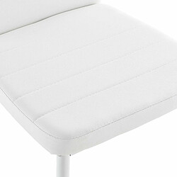 Acheter Decoshop26 6 x Chaises de salle à manger blanc avec rembourrage cuir synthétique 03_0000285