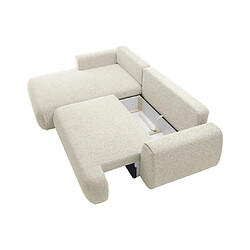 Vente-Unique Canapé d'angle gauche convertible en tissu texturé beige MONELIA pas cher