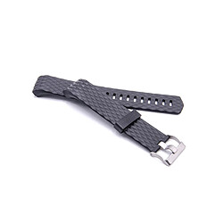 vhbw bracelet TPE compatible avec Fitbit Charge 2 montre connectée - 12.5cm + 9cm design 3D noir 