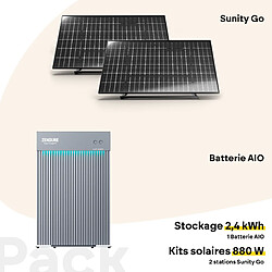 Pack Sunity Go 880W Plug & Play + Batterie Zendure AIO