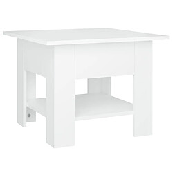 Maison Chic Table basse,Table Console Table d'appoint, Table pour salon blanc 55x55x42 cm bois d'ingénierie -MN24098