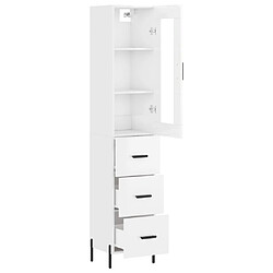 Acheter Maison Chic Buffet,Meuble de Rangement,commode pour salon,Cuisine Blanc brillant 34,5x34x180 cm Bois d'ingénierie -MN46985