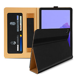 Avizar Housse Galaxy Tab A7 10.4 2020 Cuir Satiné Porte cartes Fonction Support Noir