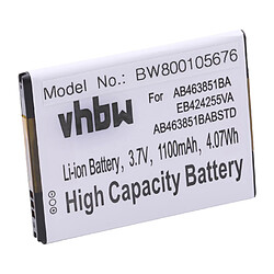 vhbw Batterie remplacement pour Samsung AB463851BA, AB463851BABSTD, EB424255VA, EB424255VABSTD pour smartphone (1100mAh, 3,7V, Li-ion) 